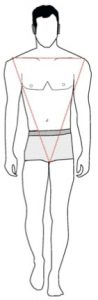Tipología corporal, silueta triángulo invertido